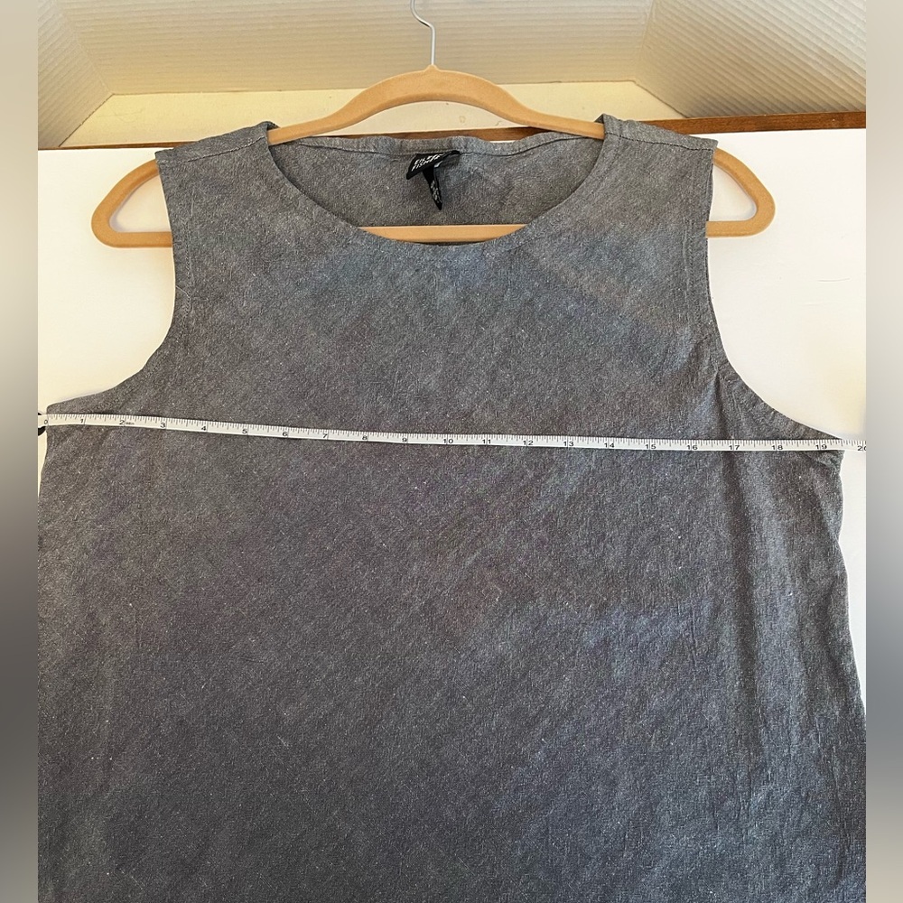 Eileen Fisher Gray Linen Blend Sleeveless Tank Top Size Large - Picture 7 of 7